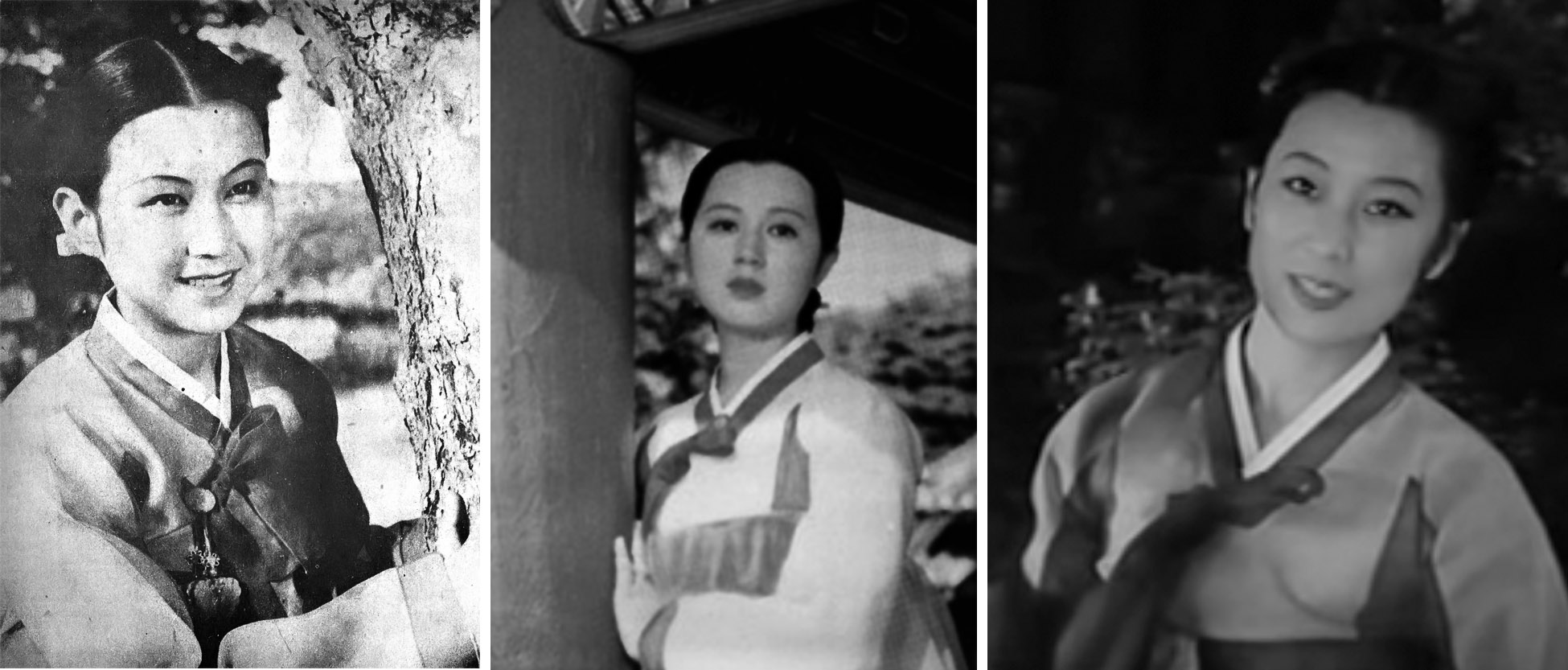 Csunhjang ábrázolásának átalakulása Balról jobbra: 1959 – Woo In-hee, 1980 – Kim Yeong-suk, 1984 – Chang Seon-heui